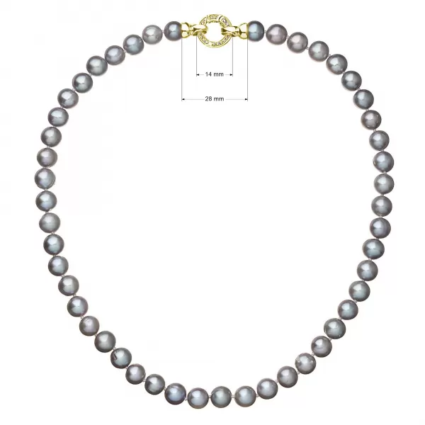 Perlový náhrdelník z pravých riečnych perál šedý 22028.3 grey