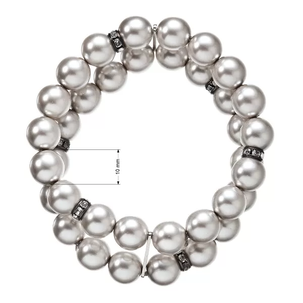 Perlový náramok dvojradový svetlo šedý 33065.3 lt.grey