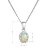 Strieborný náhrdelník luxusný s pravým opálom biely 12085.3 opál
