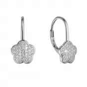 Strieborné náušnice kvietky so zirkónmi 11503.1 crystal