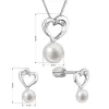 Perlová súprava srdca so zirkónmi a bielou riečnou perlou 29064.1B