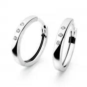 Dámske náušnice biele zlato 585/1000 prírodný diamant 0,026 ct G/SI kruhy 10970-B-DIA