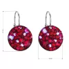 Strieborné náušnice visiace s kryštálmi Swarovski červené okrúhle 31176.3 cherry