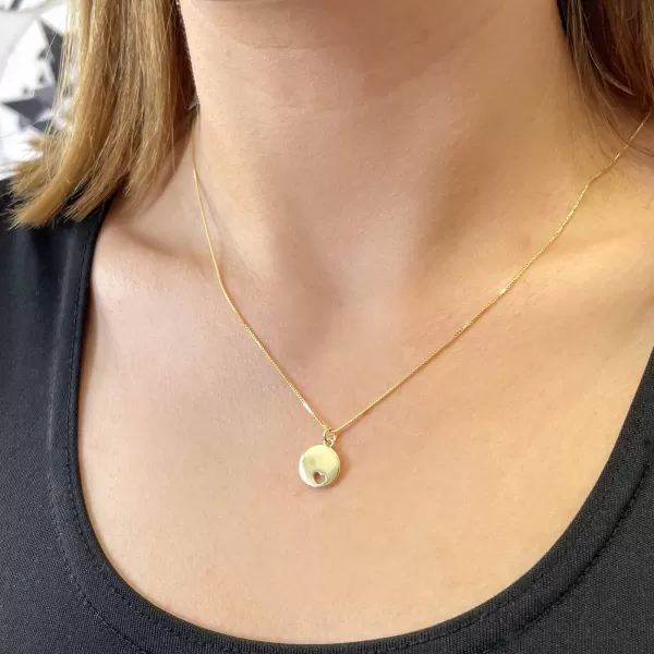 Pozlátený náhrdelník s príveskom placička so srdiečkom 62006