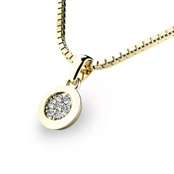 Prívesok zo žltého zlata s diamantmi 10904-ZL-DIA