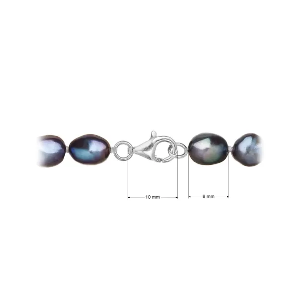 Perlový náramok z riečnych perál so zapínaním z bieleho 14 karátového zlata 823011.3/9260B peacock