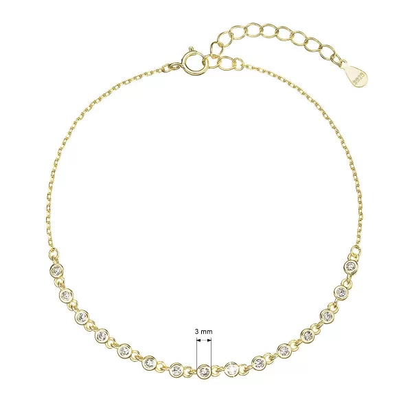 Pozlátený strieborný náramok s malými zirkónmi 13031.1