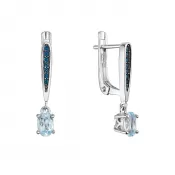 Strieborné náušnice luxusné s pravými minerálnymi kameňmi modré 11487.3 london nano, sky topaz