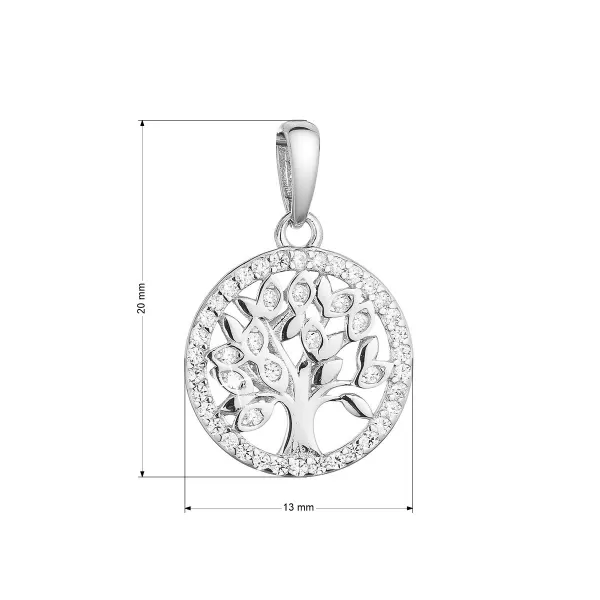 Strieborný prívesok malý strom života lemovaný zirkónmi biely 14026.1