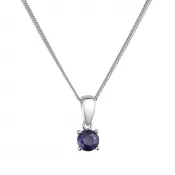 Strieborný náhrdelník s pravým minerálnym kameňom tmavo modrý 12078.3 sapphire blue