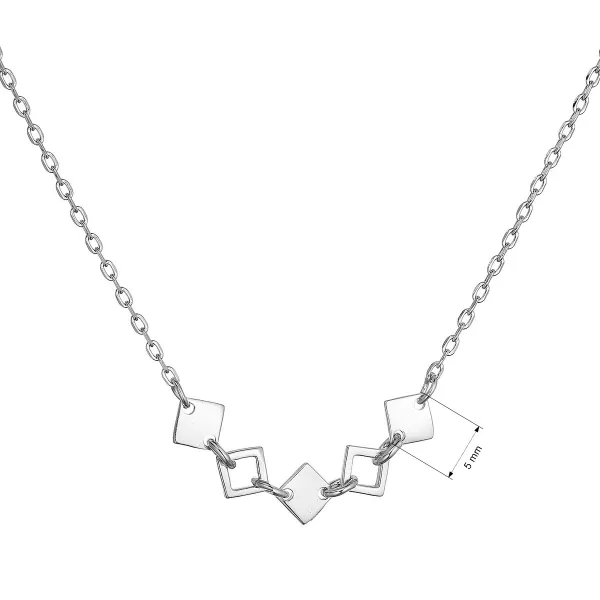 Strieborný náhrdelník štvorčeky 62015