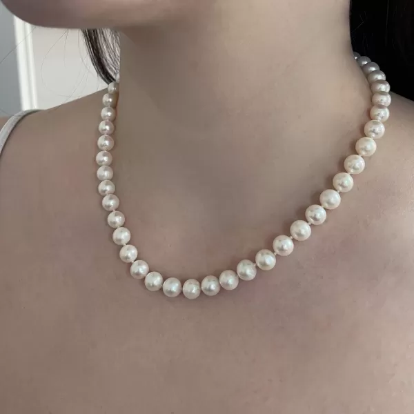 Perlový náhrdelník z pravých riečnych perál biely 22003.1