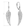 Strieborné dlhé náušnice anjelské krídla so zirkónmi 11544.1