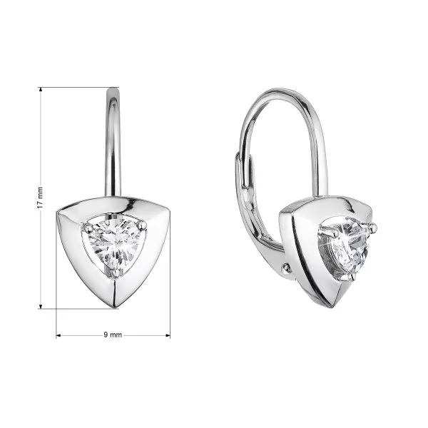Strieborné náušnice s bielym zirkónom 11512.1 crystal