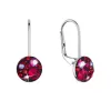 Strieborné náušnice visiace s kryštálmi Swarovski červené malé 31321.3 cherry