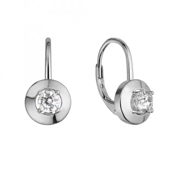 Strieborné náušnice s bielym zirkónom 11510.1 crystal