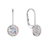 Strieborné náušnice visiace s kryštálmi Swarovski ab efekt malé 31321.2 ab efekt