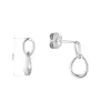 Strieborné náušnice dva malé ovály 61045