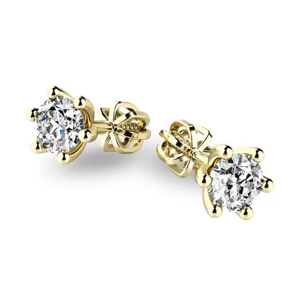 Zlaté náušnice kôstky so zirkónmi 10886-ZL-ZIR