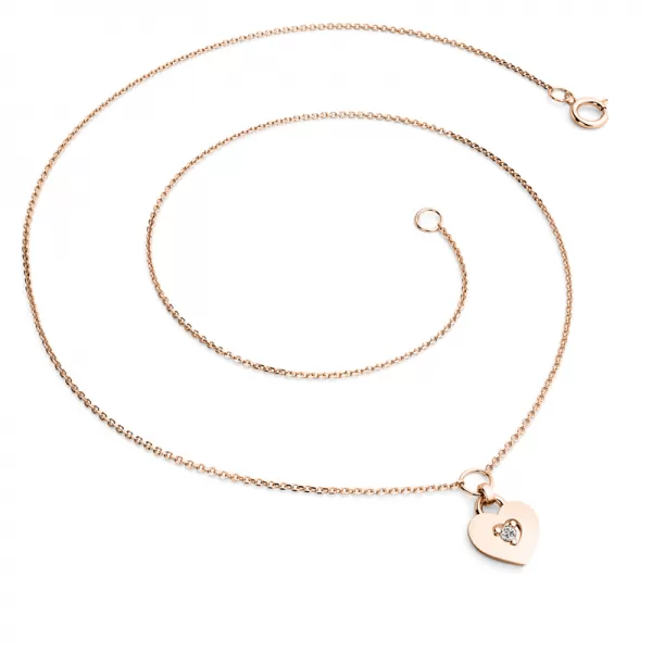 Náhrdelník srdca s diamantom 10874-NH05-in-dia