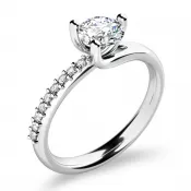 Zásnubný prsteň biele zlato 585/1000 prírodný diamant 0.754 ct ZP-10964-B-DIA