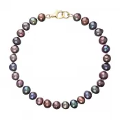 Perlový náramok z riečnych perál so zapínaním zo 14 karátového zlata 923001.3/9260 dk.peacock