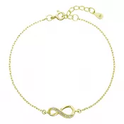 Pozlátený náramok so zirkónmi nekonečno 13009.1