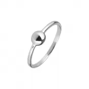 Strieborný prsteň s lesklou okrúhlou kôstkou 65007