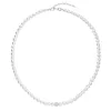 Perlový náhrdelník biely s Preciosa kryštály 32063.1