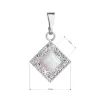 Strieborný prívesok so syntetickým opálom a kryštálmi Preciosa biely kosoštvorec 34260.1 white