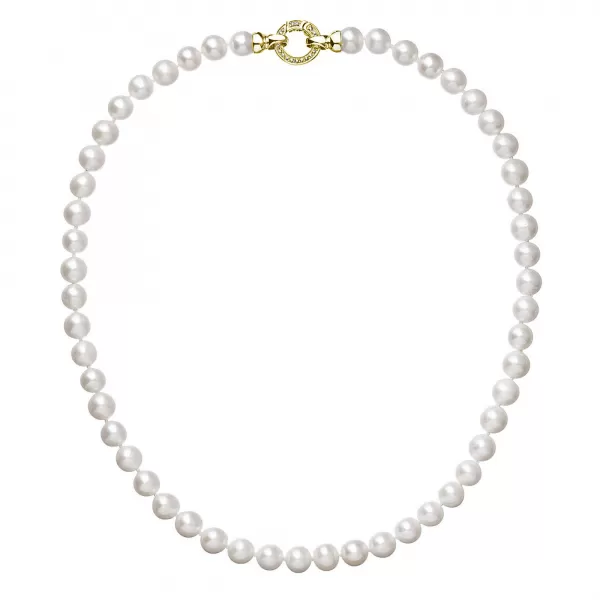 Perlový náhrdelník z pravých riečnych perál biely 22003.1