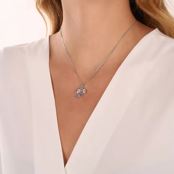 Strieborný prívesok dva anjeli so zirkonmi 14043.1 crystal