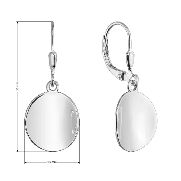 Strieborné náušnice prehnuté placky 61059