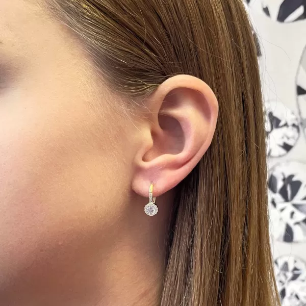 Čalúnenie sklenených náušníc so zirkónmi v bielej farbe 11202.1