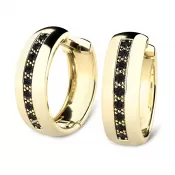 Náušnice žluté zlato 585/1000, přírodní diamanty 0.126ct, 109012-ZL-DIA-Black