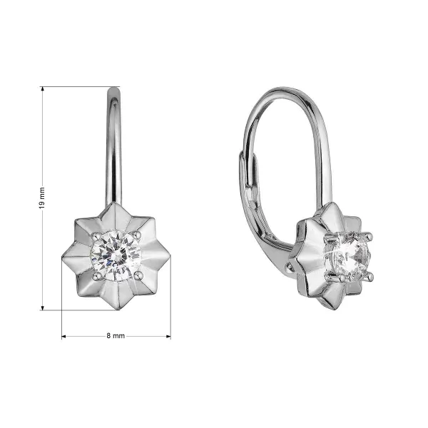 Strieborné náušnice hviezdičky so zirkónom 11505.1 crystal