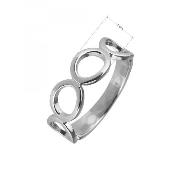 Strieborný prsteň okrúhle očká 65009 UNI