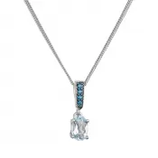 Strieborný náhrdelník luxusný s pravými minerálnymi kameňmi modrý 12082.3 london nano, sky topaz