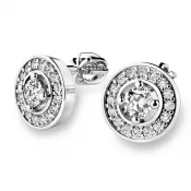 Náušnice biele zlato 585/1000, prírodné diamanty 0.340ct, 10921-B-DIA