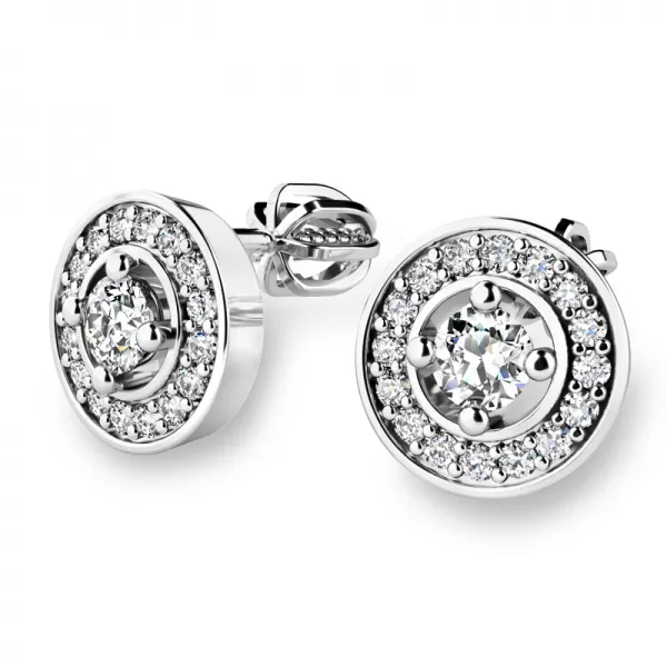 Náušnice biele zlato 585/1000, prírodné diamanty 0.340ct, 10921-B-DIA