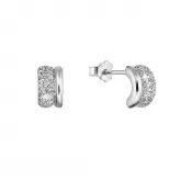 Strieborné náušnice polkruhy so zirkónmi 11521.1 crystal
