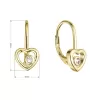 Pozlátené strieborné náušnice srdca so zirkónom 11514.1 crystal