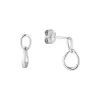 Strieborné náušnice dva malé ovály 61045