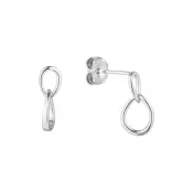 Strieborné náušnice dva malé ovály 61045