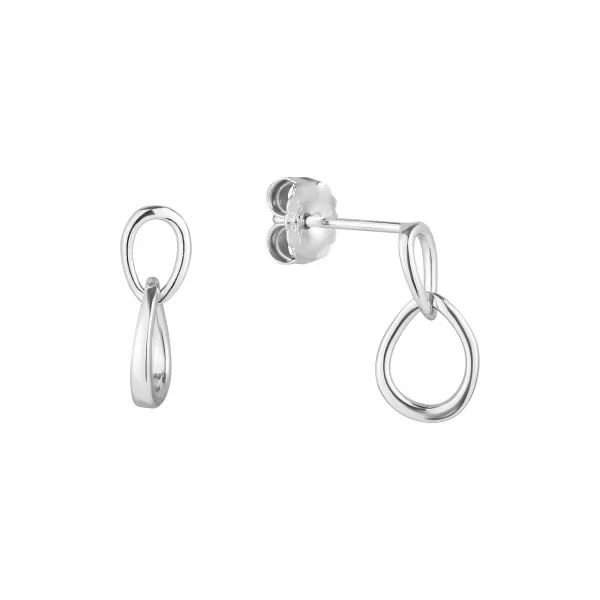 Strieborné náušnice dva malé ovály 61045