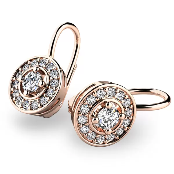 Zlaté náušnice so zirkónmi 10920-CV-ZIR