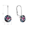 Strieborné náušnice visiace s kryštálmi Swarovski mix farieb malé 31321.4 galaxy