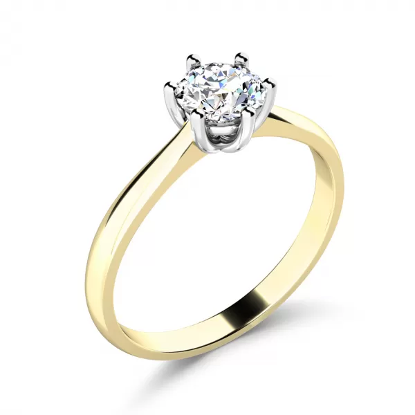 Dámsky prsteň žlté zlato 585/1000 prírodný diamant 0,50 ct G/SI 10965-ZLB-DIA