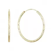 Pozlátené strieborné náušnice kruhy s ozdobným prelisovaním 61006