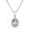 Strieborný náhrdelník luxusný s pravým minerálnym kameňom modrý 12086.3 sky topaz